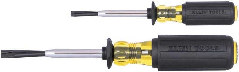 Klein Tools طقم مفكات براغي مشقوقة 85153K، 3/16 بوصة، 1/4 بوصة، رأس مسطح بشفرة مقسومة، عمل قبضة إيجابية، 2 قطعة - Image 1